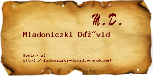 Mladoniczki Dávid névjegykártya
