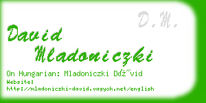 david mladoniczki business card